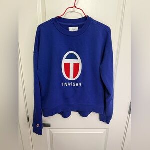 TNA Aritzia Women's Vibrant Blue Sweatshirt in size S